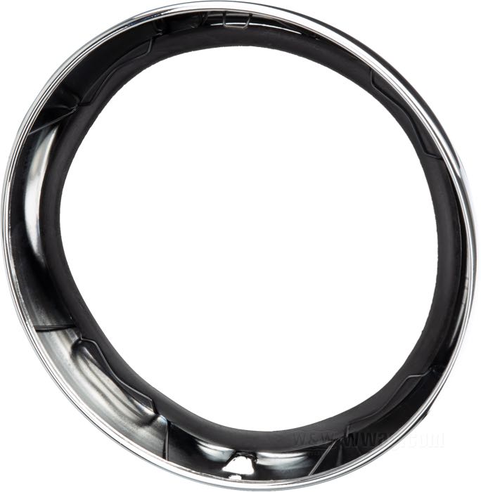 Ghiera faro; atto per FLH/Servi-car 1960-1984; esterno; acciaio, cromato; con molle, guarnizione e vite; rimpiazza OEM HD 67712-60A; peso lordo: 180 g