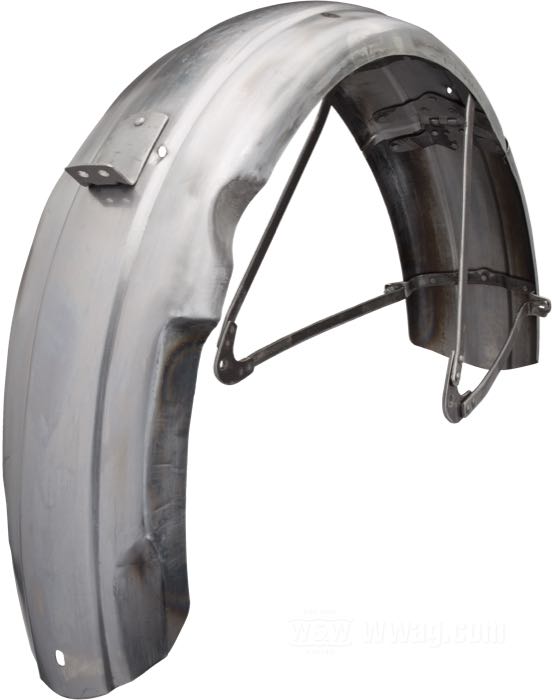 Rear fender by The Cyclery; fits V models 1930-1933; sheet steel, bare; replaces OEM HD 3709-30; Europe; gross weight: 3.7 kg
