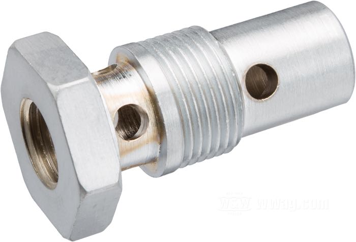 Kit de conversión de Bates; para Grifo; apropiado para Big Twins y 45”/750 cc Sidevalves 1940-1965; acero, plateado, revestido IVD aluminio; grifo de gasolina necesario: 1/4” NPT; rosca: 11/16”-24 / 3/4”-18; grifo de gasolina necesario: 1/4” NPT; Alemania; peso bruto: 93 g