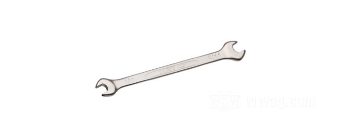 Open end wrench by Bahco; chrome-vanadium steel, satin finish; SAE; wrench size: 1/4” x 5/16”; Spain; gross weight: 20 g