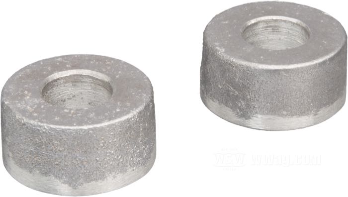 Spacers; for Fork Enduro Fairings; fits Sportster 2004-2020; cast aluminum; ID x OD: 1/2 x 1-1/8”, 9/16” thick; Japan; gross weight: 45 g