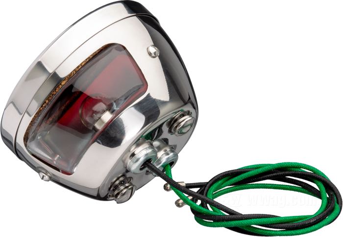 Fanalino posteriore »Duo«; acciaio / vetro, cromato; profondità: 58 mm; Ø 98 mm; tipo di lampadina: G18.5 (2x); 12 V; 8 W; basetta: BA15s (2x); con lampadina/e; con luce freno; con illuminazione targa; senza portatarga; superficie di fissaggio: piana; peso lordo: 400 g