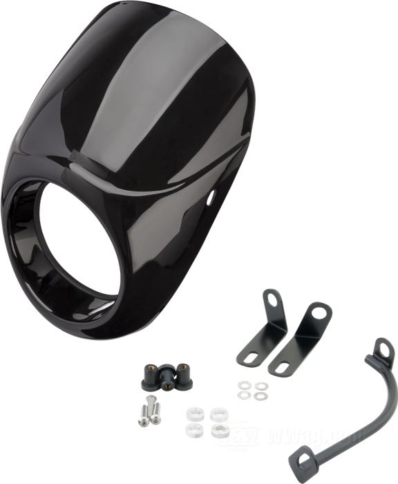 Carénage »Bikini Cowl« de Easyriders; pour Phare; adaptable à Sportster 2004-2020, sauf Forty-Eight; fibre de verre / verre acrylique; CONSEIL: Le carénage ne se monte pas avec un tachymètre d'origine.; poids brut: 1.31 kg