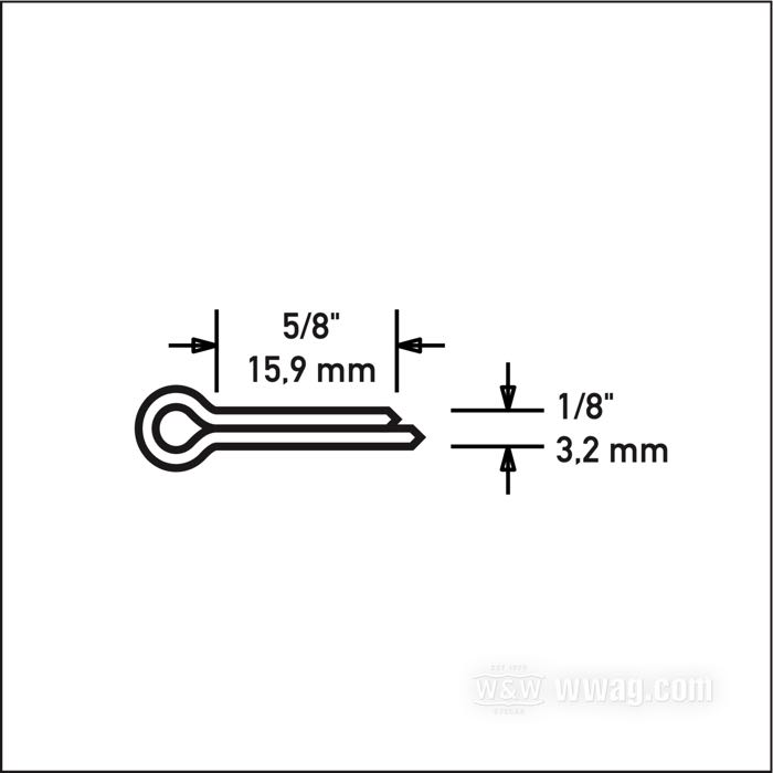 Coppiglia; acciaio, parkerizzato; lunghezza: 5/8”; Ø 1/8”; rimpiazza OEM HD 0293 e 550; peso lordo: 2 g