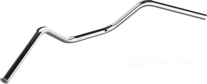 Manillar »Glendale« de Bates; acero, cromado; Ø 1”; colocación del mazo de cables: sin acanaladuras; espesor de pared: 3 mm; certificado; Alemania; peso bruto: 1.21 kg