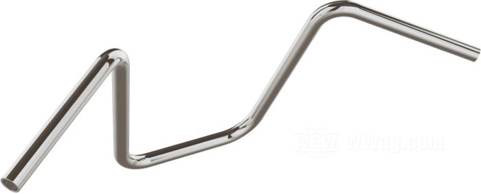 Manubrio »Long Beach« di Bates; acciaio inox, lucidato; passaggio cavi: senza cavature; spessore della parete: 2 mm; certificato; Germania; peso lordo: 1.7 kg