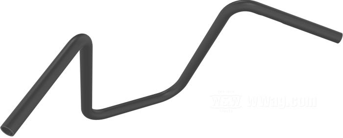 Handlebar »Long Beach« by Bates; steel, black, powder-coated; wire routing: W2 with dimples (1982→); wall thickness: 3 mm; with parts certificate; Germany; gross weight: 2.12 kg