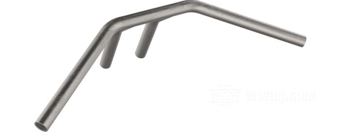 Handlebar »Pasadena 22« by Bates; riser distance 3-1/2” (= 89 mm); steel, bare; Ø 1”; wire routing: W1 plain, without dimples (→1981); wall thickness: 3 mm; with mounting screw; with parts certificate; Germany; gross weight: 2.5 kg