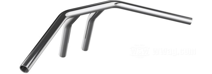 Handlebar »Pasadena 22« by Bates; riser distance 3-1/2” (= 89 mm); steel, chrome-plated; Ø 1”; wire routing: W1 plain, without dimples (→1981); wall thickness: 3 mm; with mounting screw; with parts certificate; Germany; gross weight: 1.75 kg
