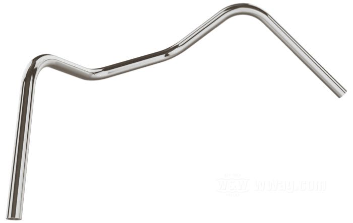 Manubrio »Ventura« di Bates; acciaio inox, lucidato; Ø 1”; passaggio cavi: senza cavature; spessore della parete: 2 mm; certificato; Germania; peso lordo: 1.43 kg