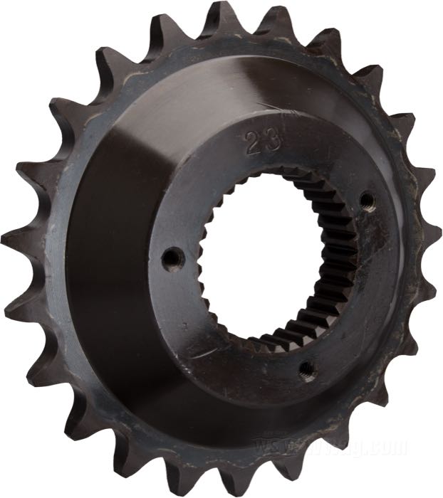 Conjunto de piñón desplazado; apropiado para FXR 1985-1994, Softail 1985-1999; acero; desplazamiento: 0.500 ”; número de dientes: 23; paso de los dientes: 530 (5/8” x 3/8”); peso bruto: 1.14 kg