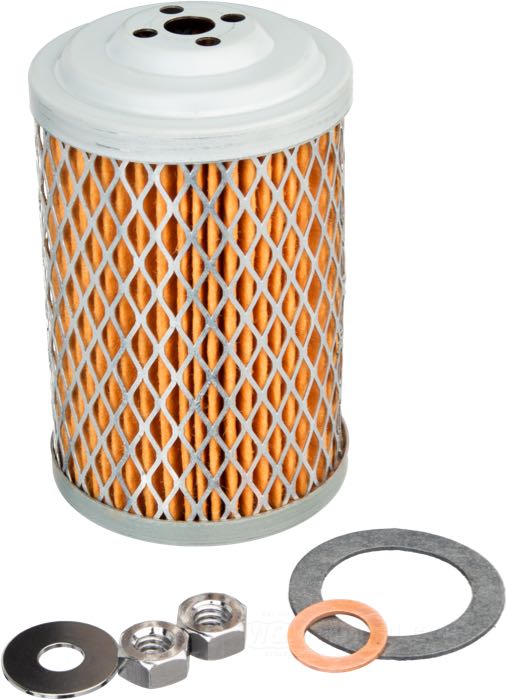 Ölfilter »Old Style«; passend für Big Twin 1940-1964; Stahl, schwarz; Gewinde für Ölleitungen: 1/8”-27 NPT; mit Ölleitungsanschlüssen; ersetzt OEM HD 63825-48; Bruttogewicht: 646 g