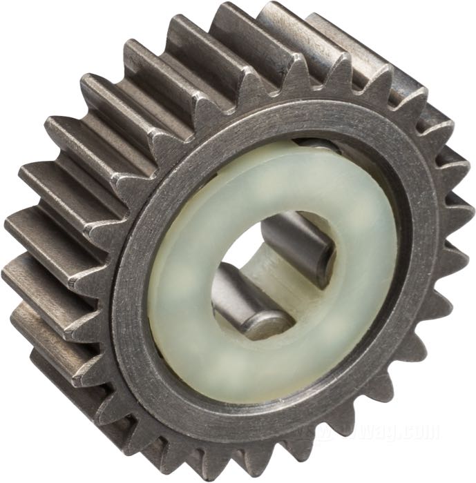 Idler gear; for Starter motor; fits Big Twin 1991-2006, Dyna →2005; steel; with Bearing; replaces OEM HD 31525-90, and 31530-90; gross weight: 56 g