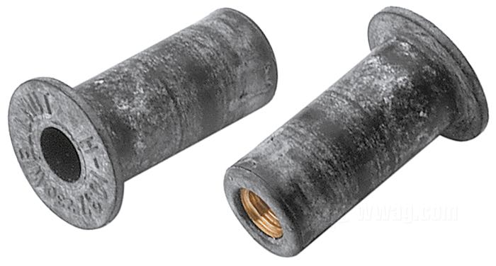 Ecrou encapsulé en caoutchouc; laiton / néoprène; filetage: #10-32; remplace OEM HD 5207; poids brut: 3 g