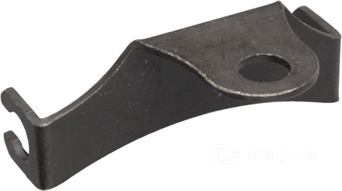 Supporto per cavo Bowden di Competition Distributing; per cavi comandi / distributore leva del gas-pompa olio; atto per Singles 1928-1932; acciaio, parkerizzato; rimpiazza OEM HD 3392-28; U.S.A.; peso lordo: 31 g