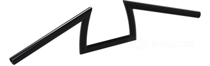 Handlebar »Keystone« by Biltwell Inc.; steel, black, powder-coated; Ø 1”; wire routing: W1 plain, without dimples (→1981); wall thickness: 3 mm; gross weight: 1.8 kg
