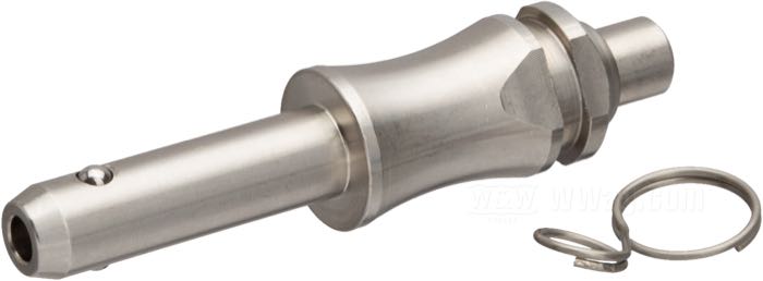 Perno di Ganter Norm; per Supporto sella tipo T / Gruppo sospensione sella; acciaio inox; lunghezza: 62 mm; Ø 8 mm; con anello; Germania; peso lordo: 34 g