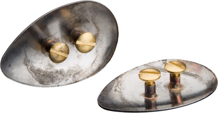 Rivet décoratif »Spoon«; acier, nickelé; longueur x largeur: 60 x 39.5 mm; avec 2 vis; poids brut: 43 g