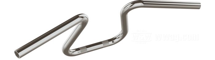 Manillar »Ede« de V-Team; acero inoxidable, pulido, moleteado; Ø 1”; colocación del mazo de cables: custom - ojal en el centro, sin acanaladuras; certificado; Alemania; peso bruto: 1.35 kg