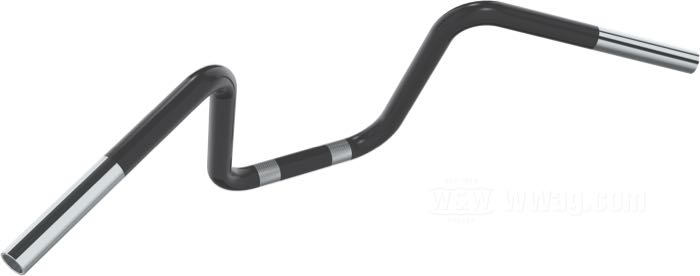 Manubrio »Apehanger Mini« di V-Team; acciaio inox, nero, rivestito a polvere, zigrinato; Ø 1”; passaggio cavi: interno 3 fori, con cavature (1982→); certificato; Germania; peso lordo: 1.4 kg