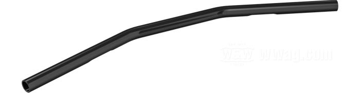 Manillar »Drag Bar estándard« de Fehling; acero, negro, recubierto en epoxy; Ø 1”; colocación del mazo de cables: con acanaladura; espesor de pared: 2 mm; certificado; Alemania; peso bruto: 850 g