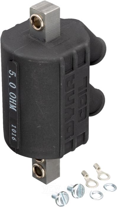 Bobina di accensione »Core Mount« di Dynatek; per Puntine d'accensione; per Accensione Dyna S; nero; ad usare con 12 V; resistenza primaria: 5 Ω; dual fire ed una candela per testa; attachi alto volt.: due; peso lordo: 409 g