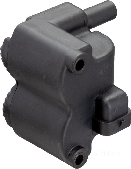 Bobina de encendido »Super Coil« de Accel; apropiado para Softail 2001-2006, Dyna 2004-2011, Touring 2002-2007; con EFI; negro; para usar con 12 V; resistencia primaria: 2 x 0.5 Ω; single fire y una bujía por culata; reemplaza OEM HD 31743-01; China; peso bruto: 538 g