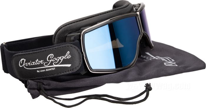 Gafas »4182« de Aviator Goggle; acetato / goma espuma, parkerizado; material de lentes: policarbonato; color/tipo de lentes: azul; se pueden usar sobre gafas graduadas y gafas del sol; con estuche; Francia; peso bruto: 155 g