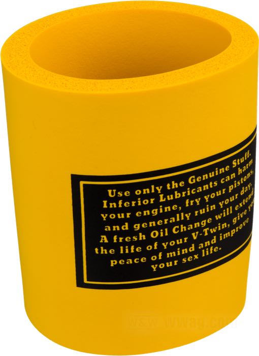 Koozie di PanAm; espanso nitrilo NBR, giallo, DI = 65 mm; altezza: 104 mm; Ø 85 mm; peso lordo: 69 g