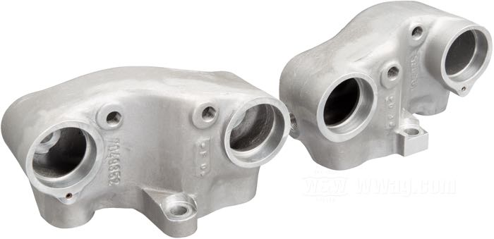 Rocker housings by Cannonball; fits Knucklehead 1938-1947; cast aluminum, cast finish; replaces OEM HD 90-36, 91-36, 91-41, 17300-36, and 17310-41; Germany; gross weight: 1.48 kg