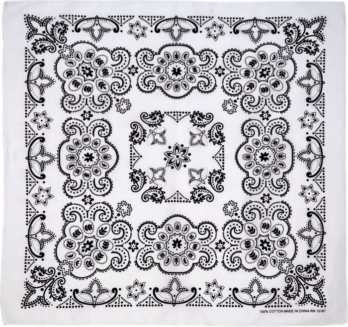 Bandana »Austin« de Carolina Manufacturing; coton, blanc; longueur x largeur: 67 x 67 cm; poids brut: 56 g