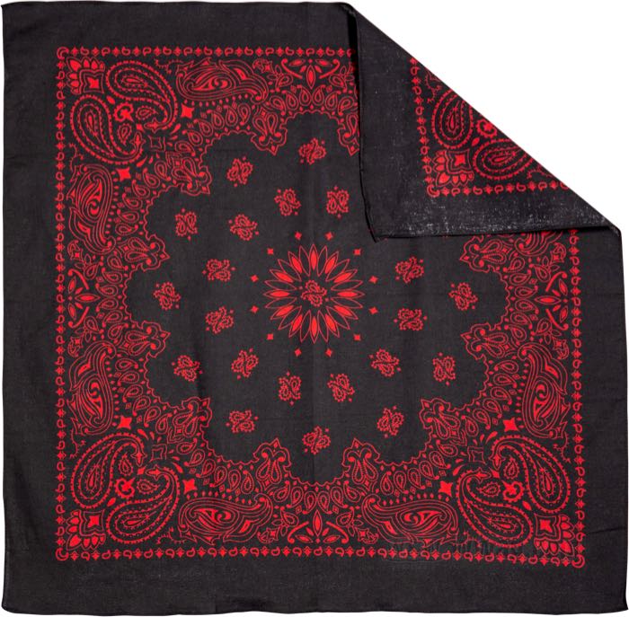 Bandana »Dallas Oversize« di Carolina Manufacturing; cotone, nero / rosso; lunghezza x larghezza: 67 x 67 cm; peso lordo: 65 g