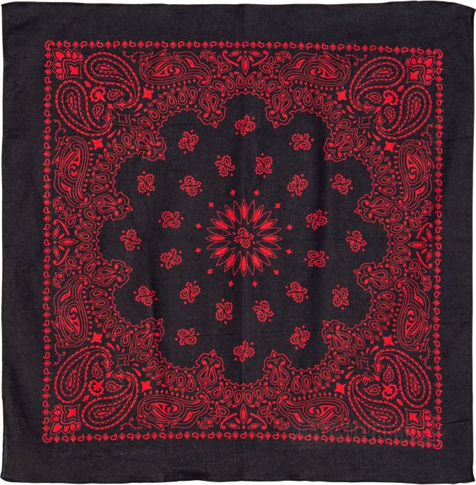 Bandana »Dallas Oversize« di Carolina Manufacturing; cotone, nero / rosso; lunghezza x larghezza: 67 x 67 cm; peso lordo: 65 g