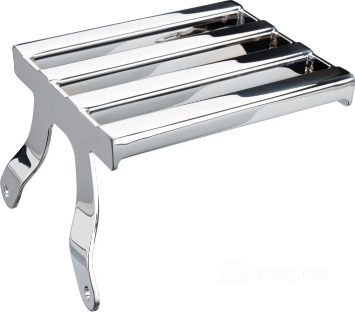 Luggage carrier »FLH Style« by PanAm; fits Sportster 1974-1978; steel, chrome-plated; length x width: 164 x 144 mm; Sweden; gross weight: 742 g