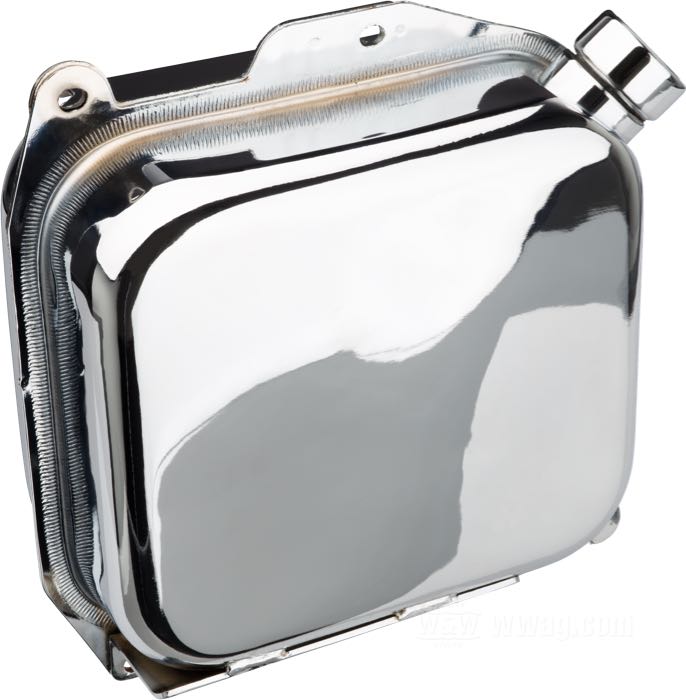 Bac à huile; adaptable à Sportster XLCH 1970-1977; acier, chromé; bouchon remplissage: DI 1-1/4”; remplace OEM HD 62508-70 et 62508-73; poids brut: 2.01 kg