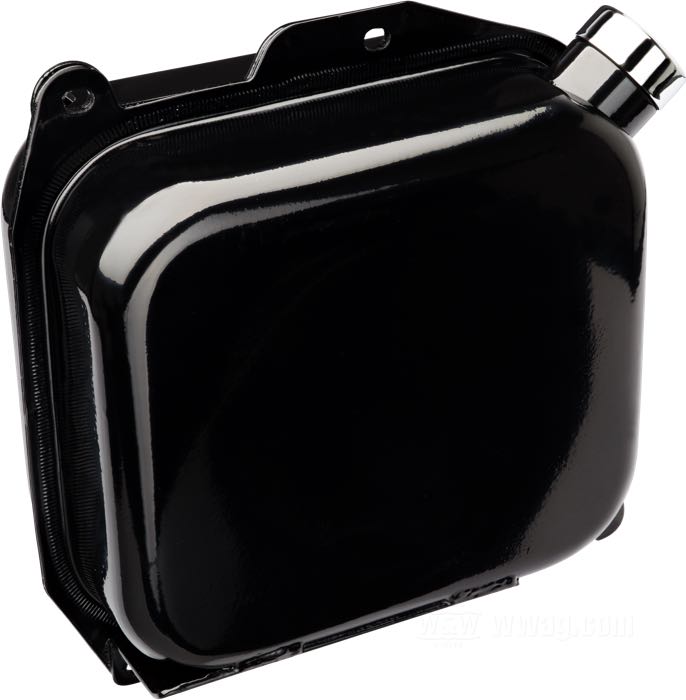 Serbatoio olio; atto per Sportster XLCH 1970-1977; acciaio, nero, verniciato; bocchettone: DI 1-1/4”; rimpiazza OEM HD 62508-70 e 62508-73; peso lordo: 2.09 kg