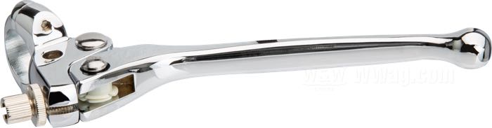 Comando freno/frizione a mano; alluminio, cromato, 5/16” foro cavo, con vite di regolazione; per manubri del Ø: 1 ”; rimpiazza OEM HD 45002-69; peso lordo: 210 g