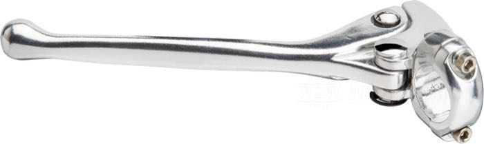 Comando freno/frizione a mano; alluminio, lucidato, 3/8” foro; per manubri del Ø: 1 ”; rimpiazza OEM HD 38604-71; peso lordo: 180 g