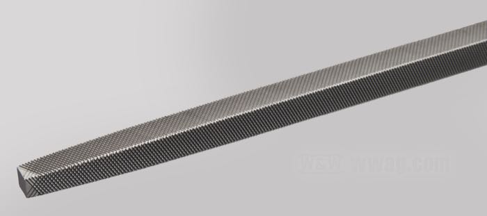 Square file by Bahco; Cut 2; steel / rubber, blade length 185 mm; length x width: 310 x 8 mm; Portugal; gross weight: 138 g