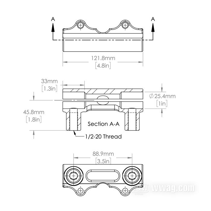 Morsetto manubrio; per manubri in due parti; atto per FL 1960-1979, FX 1971-1973, K-Model/Sportster 1952-1973; distanza filetaggi de fissaggio 3-1/2” (89 mm); acciaio, nero, verniciato; filettatura: 1/2”-20; con viti esagonali 3/8”-24 x 1-1/4”; rimpiazza OEM HD 56104-52; peso lordo: 670 g