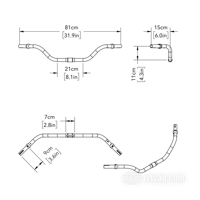 Manubrio »Speedster«; atto per Hydra Glide 1949-1953; acciaio, cromato; rimpiazza OEM HD 56049-49; peso lordo: 1 kg