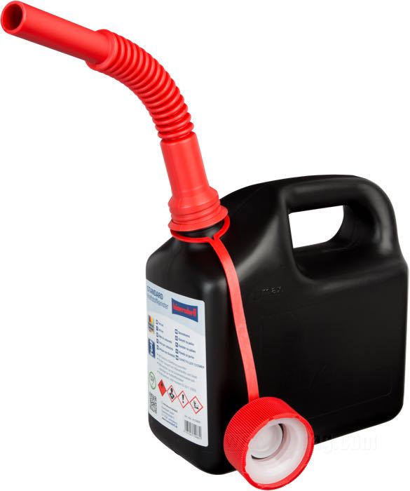 Jerrycan by hünersdorff; polyethylene, black; W x H x D: 205 x 215 x 100 mm; volume: 3 l; UN-approved; Germany; gross weight: 390 g