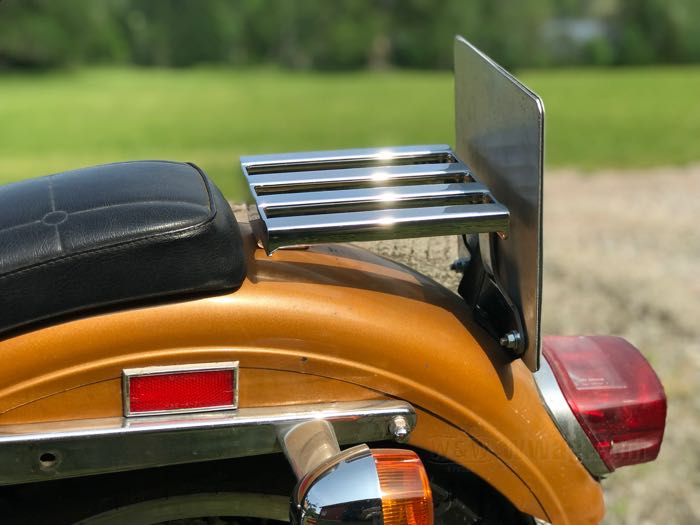 Luggage carrier »FLH Style« by PanAm; fits Sportster 1974-1978; steel, chrome-plated; length x width: 164 x 144 mm; Sweden; gross weight: 742 g