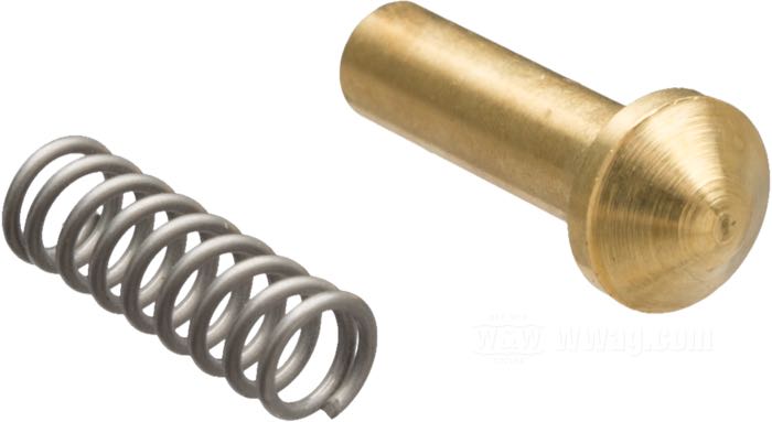 Perno di Colony; per Commutatore basculante; ottone / acciaio per molle; lunghezza: 1/2”; con molla; rimpiazza OEM HD 4770-29, 4771-29, 71859-29 e 71861-29; U.S.A.; peso lordo: 12 g