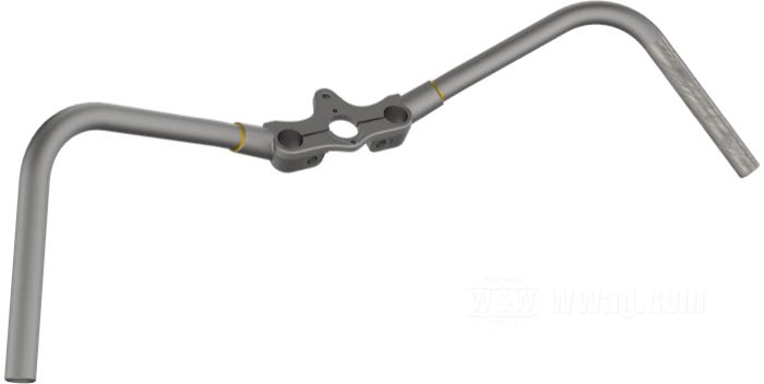 Guidon »Tramp I« de Wrecking Crew; pour Fourche Springer Inline; pour poignées 1974→; acier, naturel; Europe; poids brut: 2.18 kg