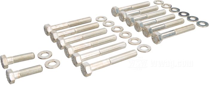 Kit bulloni di Colony; per Alloggiamenti bilancieri; atto per Sportster 1957-1976; acciaio, CAD (procedimento ZnNi), CP 1038; rimpiazza OEM HD 4710, 4014W e 6316HW; U.S.A.; peso lordo: 385 g