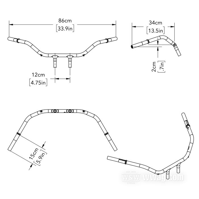 Guidon »Standard« de Faber Cycle; adaptable à J-models 1926-1927; acier, naturel; filetage: 57/64”-24; épaisseur de paroi: 3 mm; remplace OEM HD 3302-25; USA; poids brut: 2.14 kg