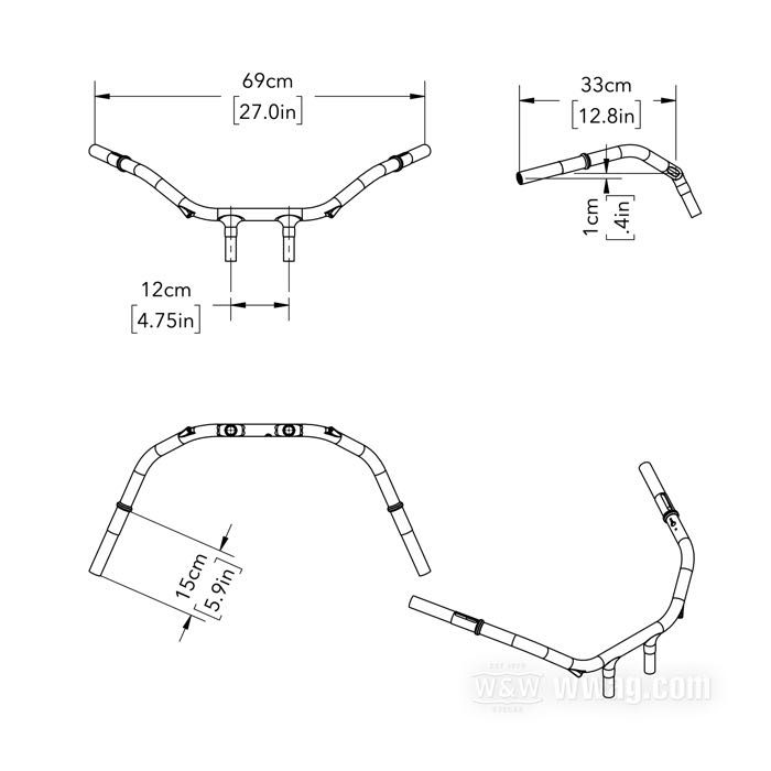 Guidon »Standard 1928-1934« de Faber Cycle; adaptable à modèles Single, D et R 1928-1934; acier, naturel; filetage: 57/64”-24; épaisseur de paroi: 3 mm; remplace OEM HD 3307-29A; USA; poids brut: 1.98 kg