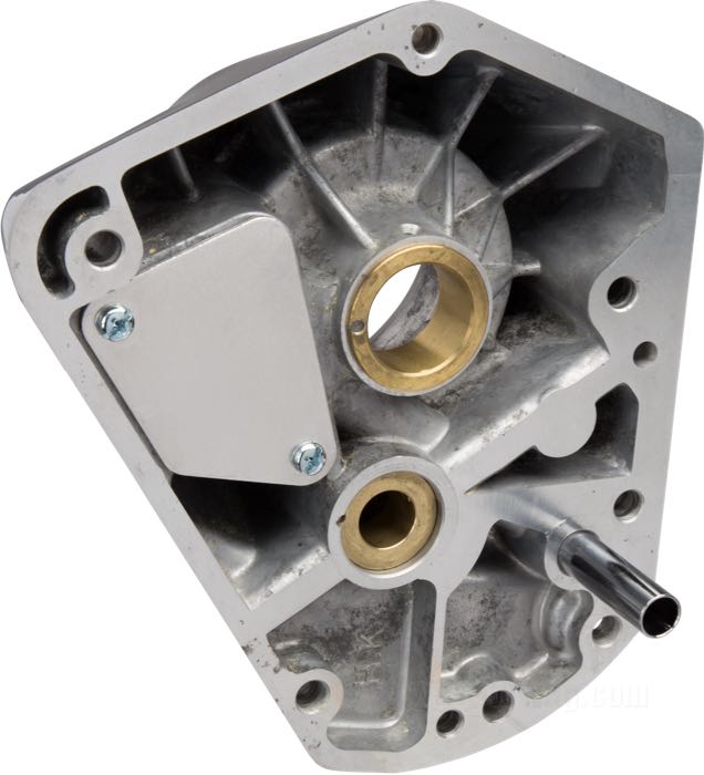 Gear cover »Late Style«; fits Big Twin 1970-1973; cast aluminum, polished; replaces OEM HD 25216-70; gross weight: 1.3 kg