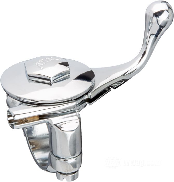 Leva regolazione aria o accensione »AMAL«; acciaio, cromato, con ricezione cavo di 6 mm, single action; per manubri del Ø: 1 ”; Punto installazione: sinistro; peso lordo: 181 g